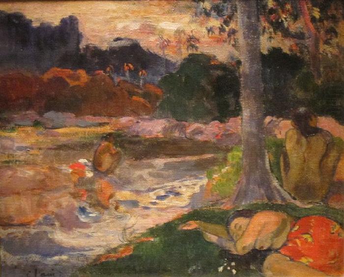 Tahitians on the Riverbank, Paul Gauguin